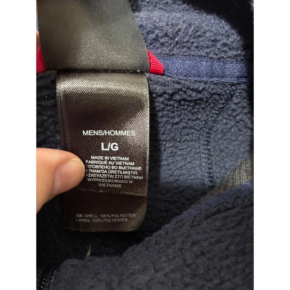 The North Face Gordon Lyons Quarter Zip Fleece Pullover Mens Large Navy Blue L